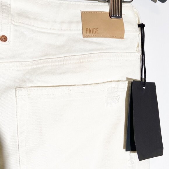 NWT PAIGE Cindy High Rise Cropped Straight Jeans in Tonal Ecru size 27 - Picture 6 of 10